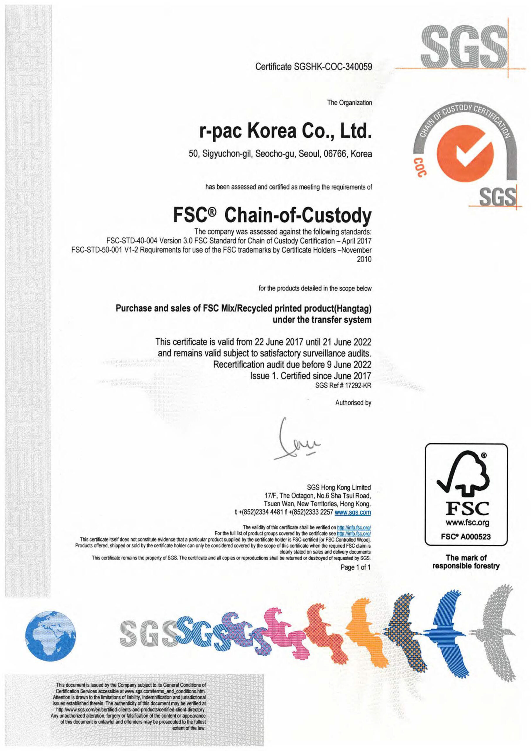 FSC Certificates